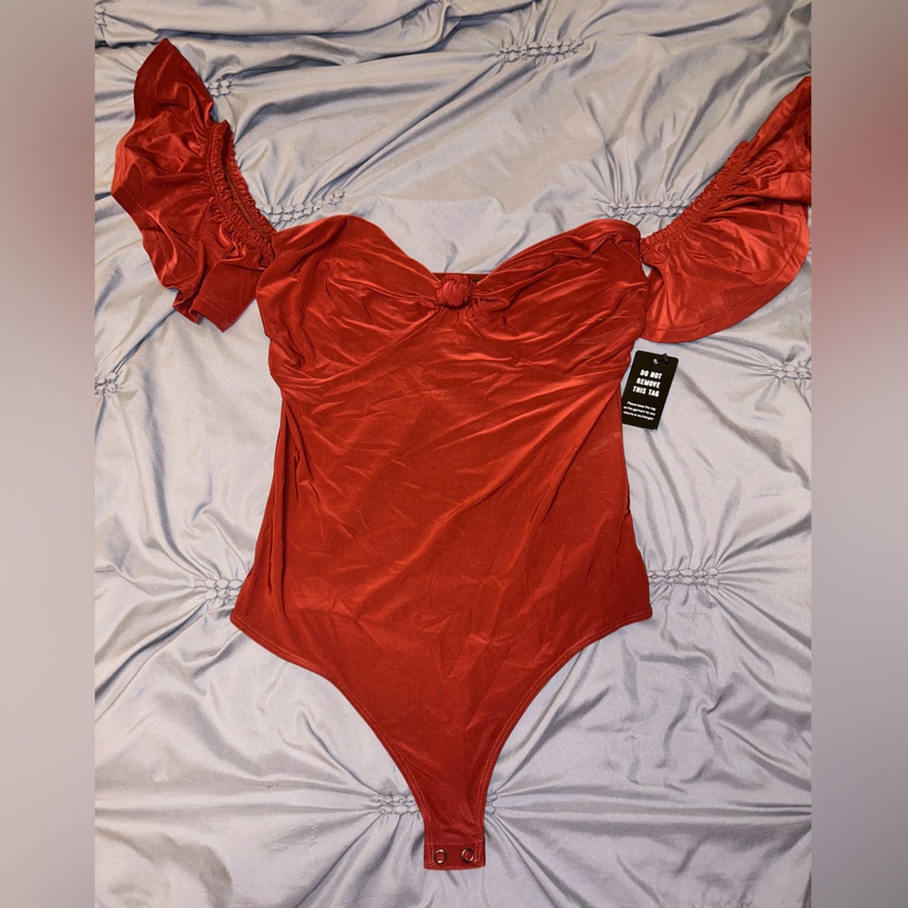 Express Copper Off the Shoulder Bodysuit
